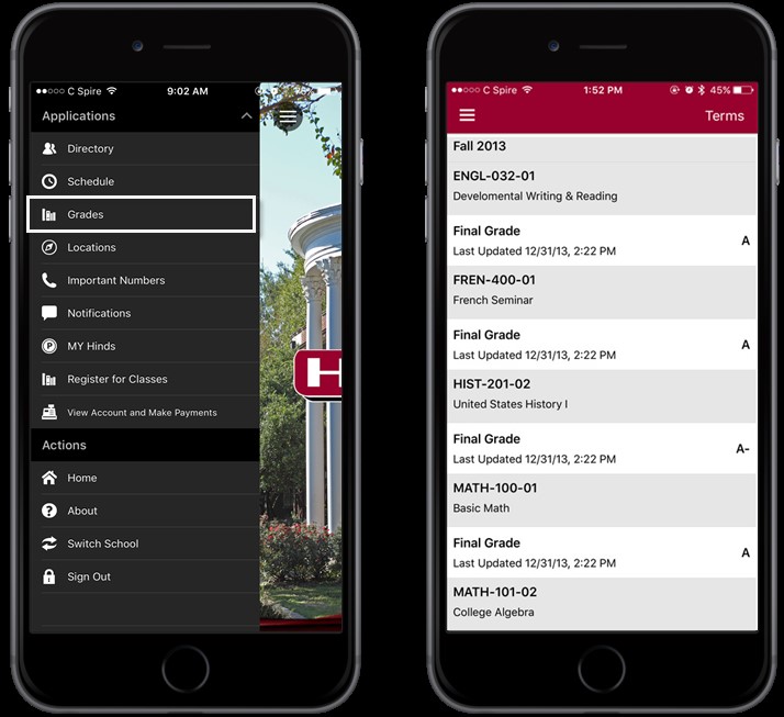 Checking Your Grades With The Hinds Mobile App